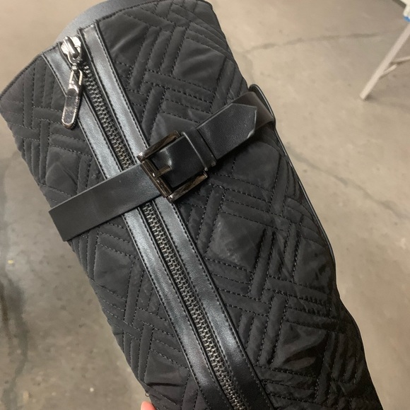 Buckle Detail Knee High Zip Lug Sole Boots in Black Faux Leather, Women’a - Picture 9 of 15